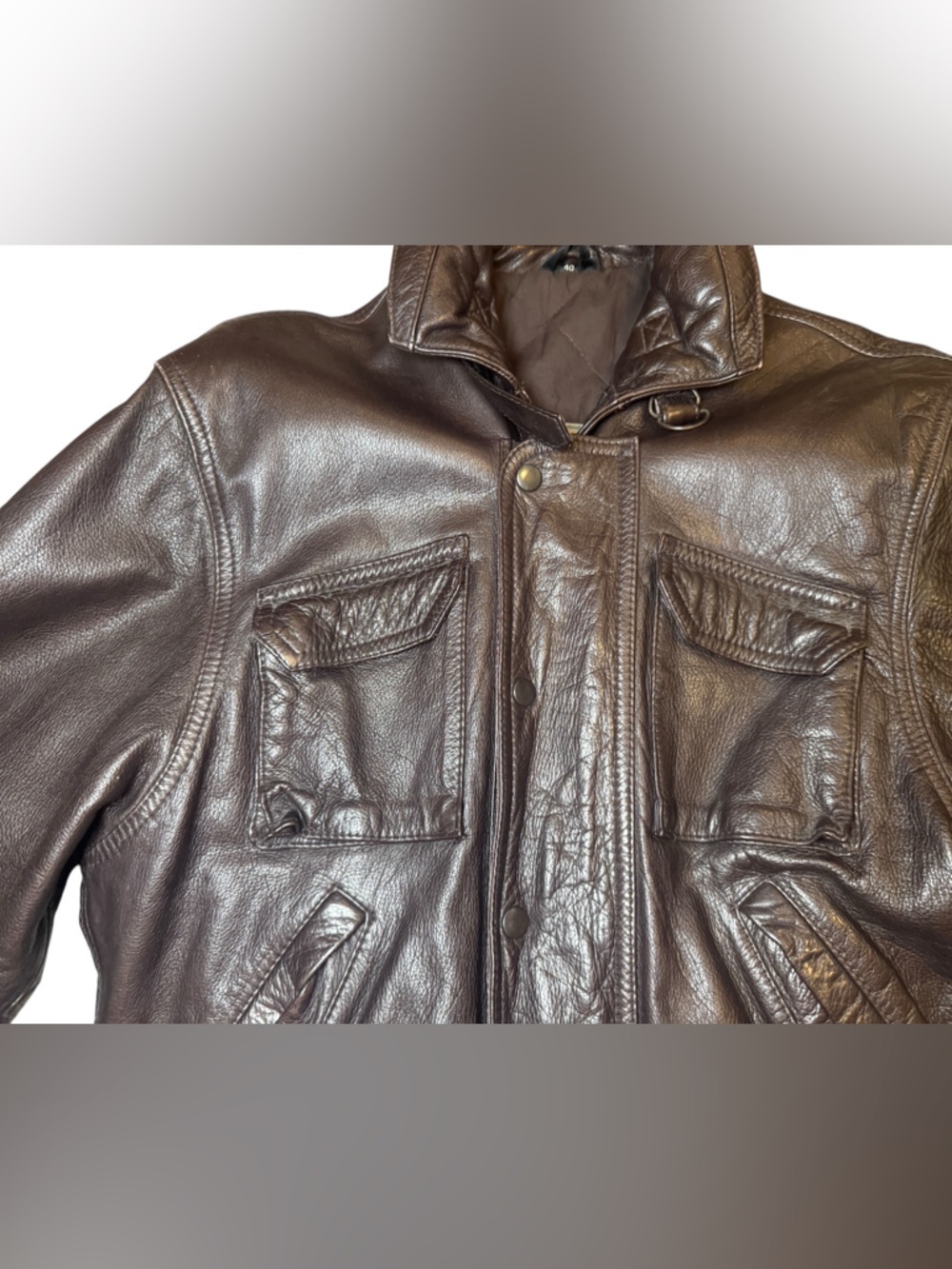Vtg  American Eagle Outfitters Aviator Messageries Aeriennes Leather Jacket 40 - Picture 5 of 12
